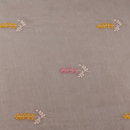 Ivory Pink Color Chanderi Booti Fabric