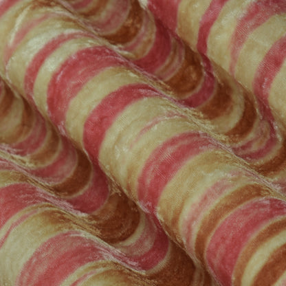 Multicolor Pure Silk Velvet Print Fabric