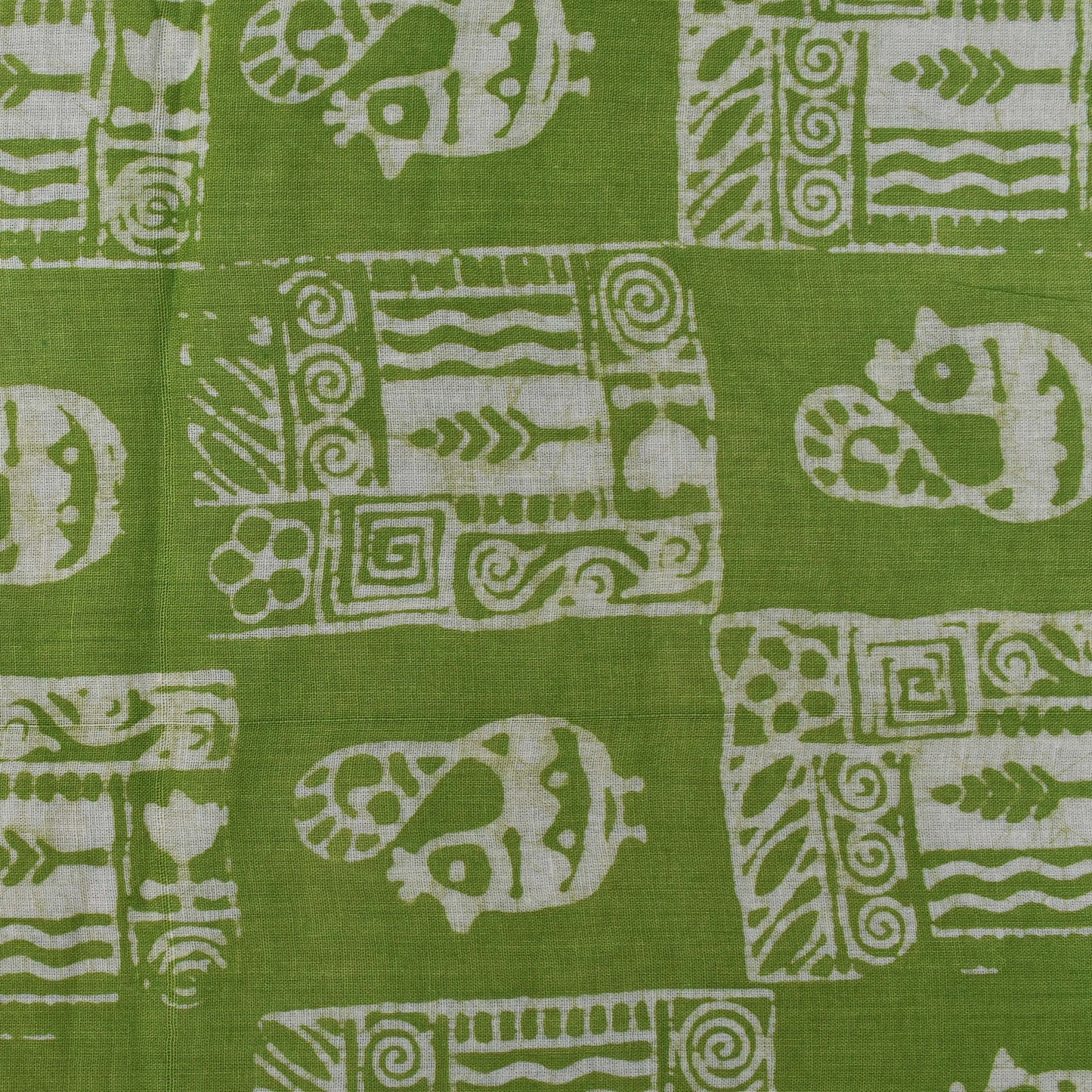 Pista Green Color Cotton Batik Print Fabric