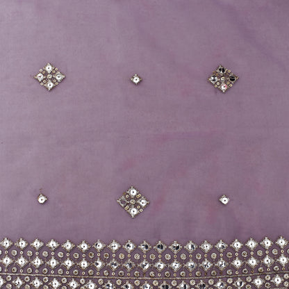 Lavender Color Organza Embroidery Fabric