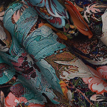 Multi Color Crepe Print Fabric