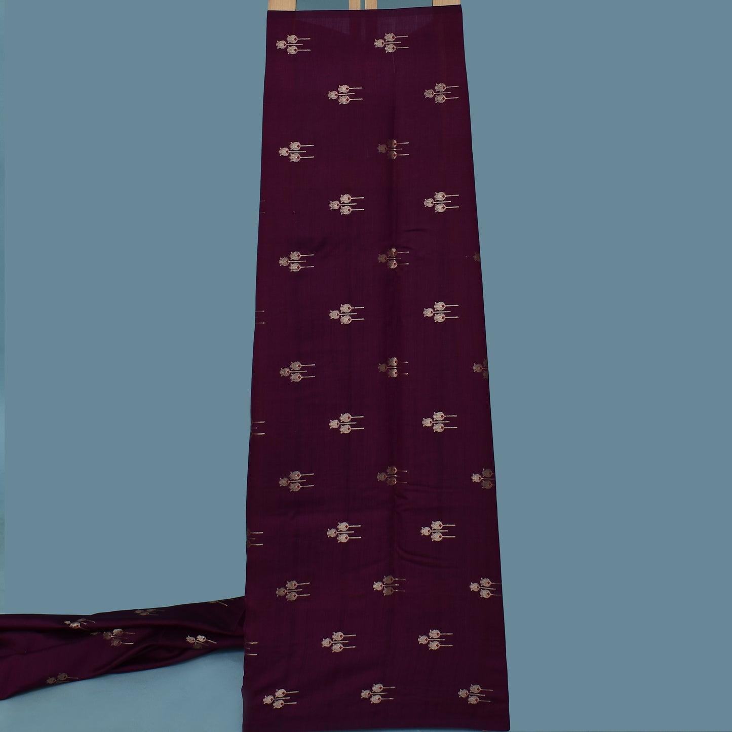 Wine Color Munga Brocade Fabric