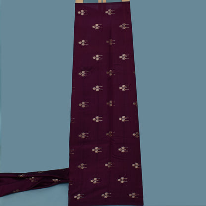 Wine Color Munga Brocade Fabric