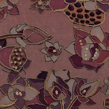 Multicolor Crepe Position Print Embroidery Fabric