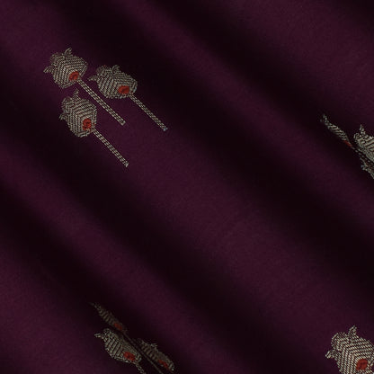 Wine Color Munga Brocade Fabric