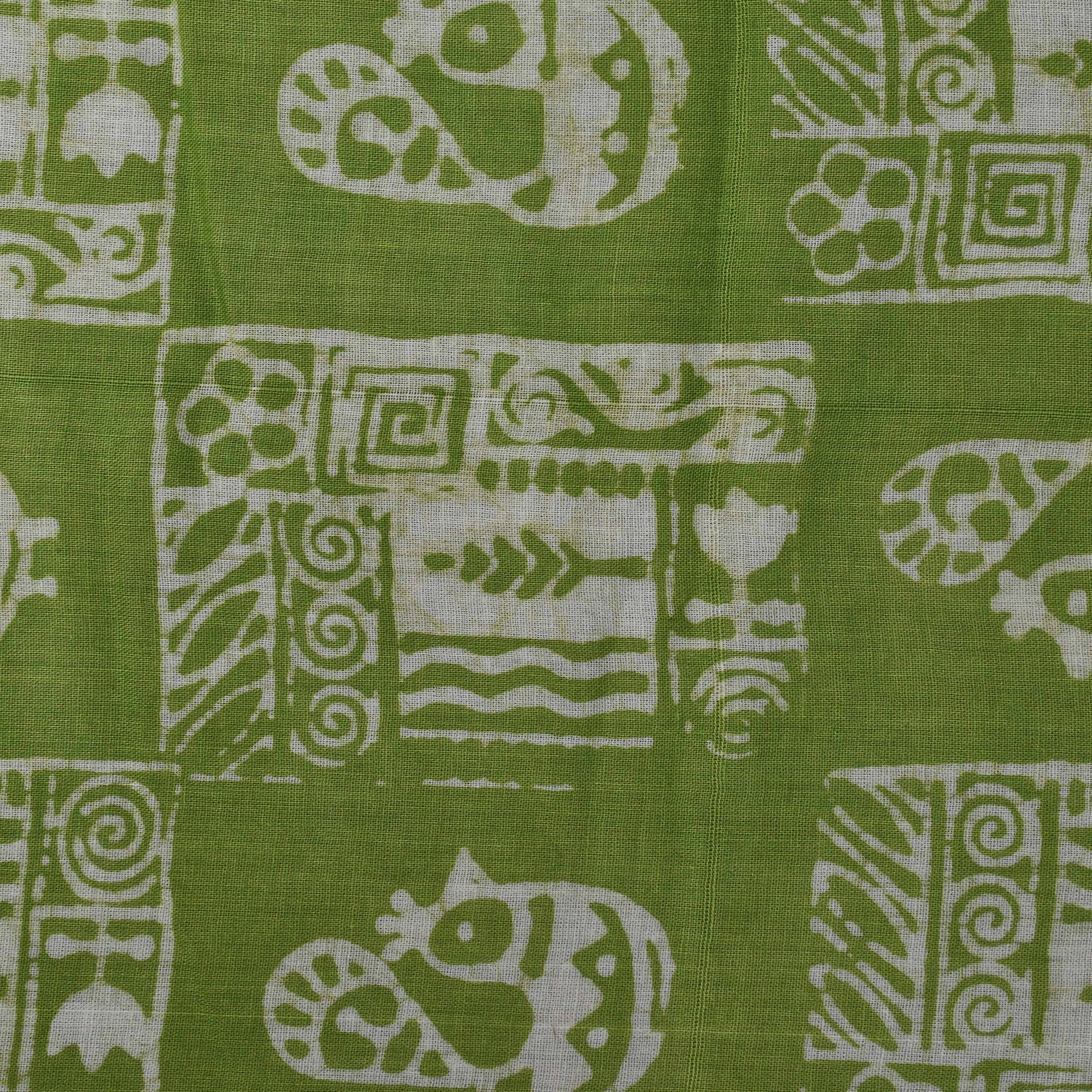 Pista Green Color Cotton Batik Print Fabric