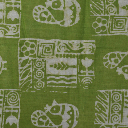 Pista Green Color Cotton Batik Print Fabric