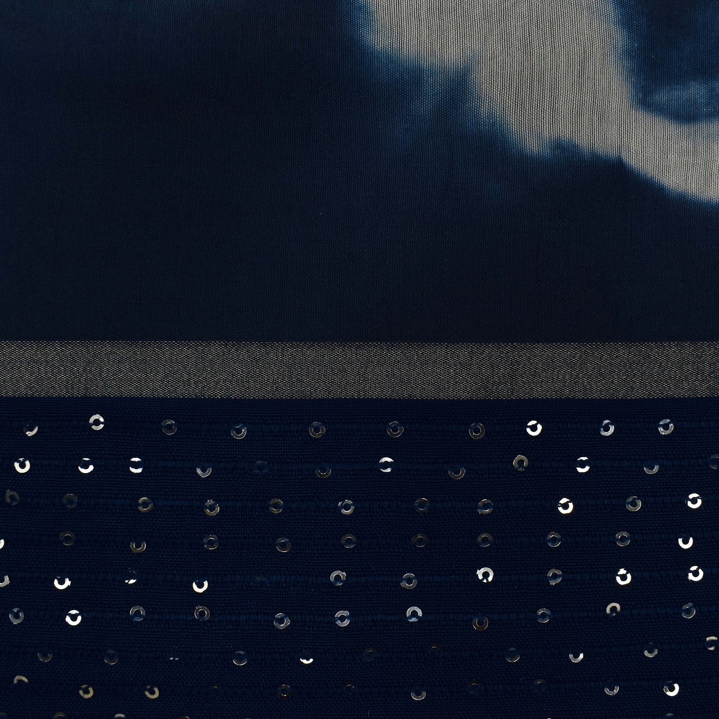 Multi Color Chanderi Tie & Die Border Embroidery Fabric