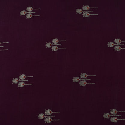 Wine Color Munga Brocade Fabric