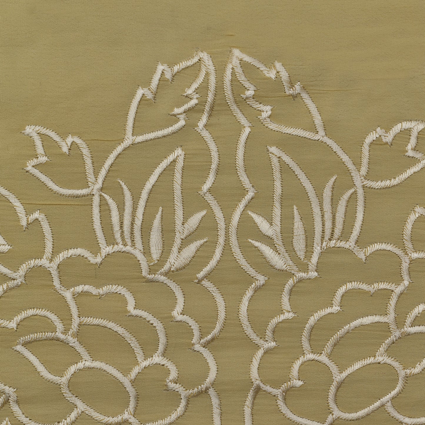 Cream Color Crepe Border Embroidery Fabric