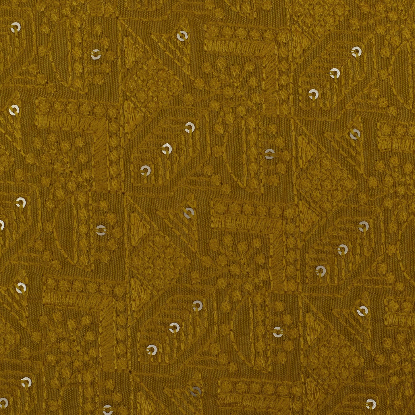 Yellow Color Nokia Silk Embroidery Fabric