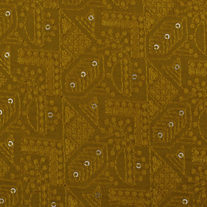 Yellow Color Nokia Silk Embroidery Fabric