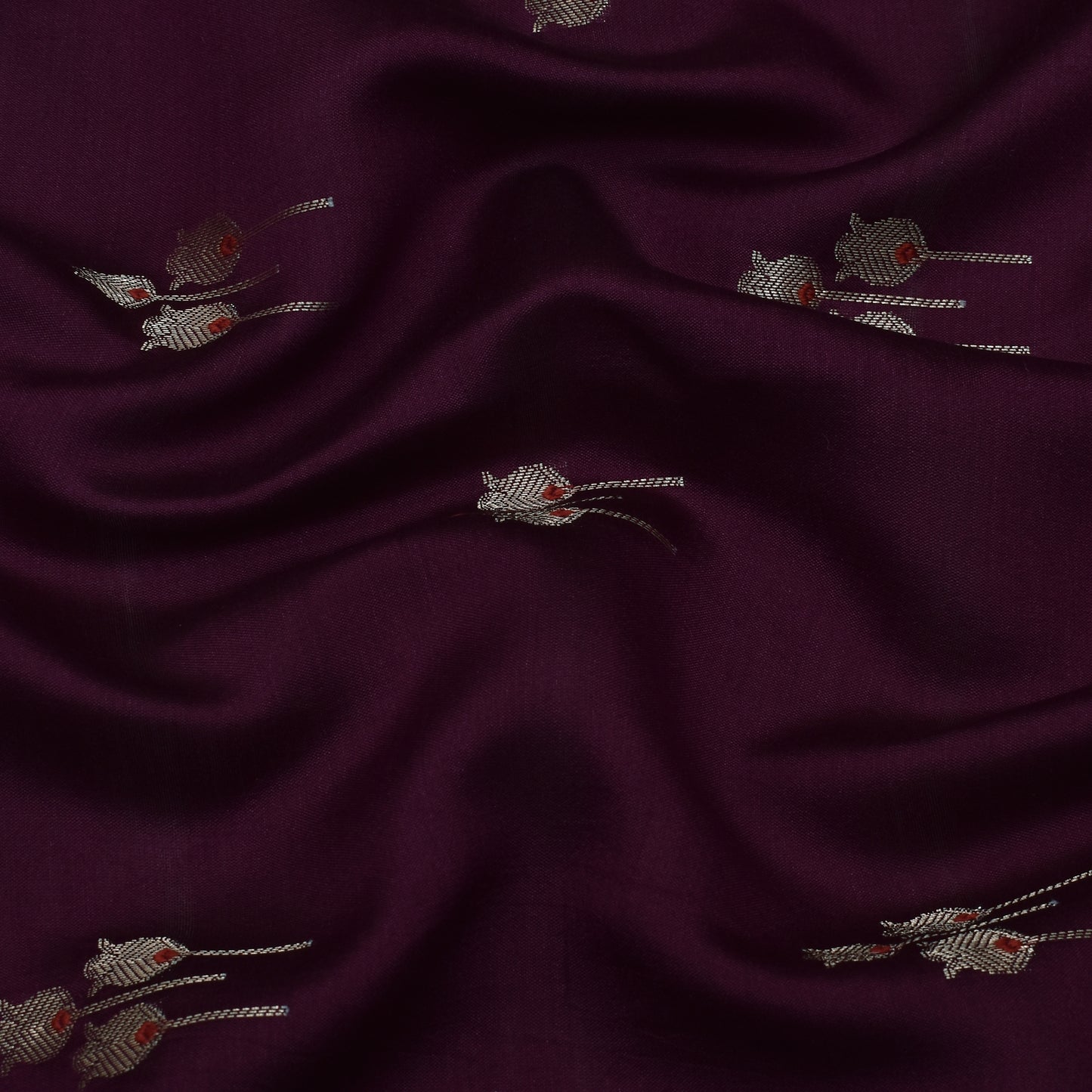 Wine Color Munga Brocade Fabric