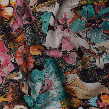 Multi Color Crepe Print Fabric