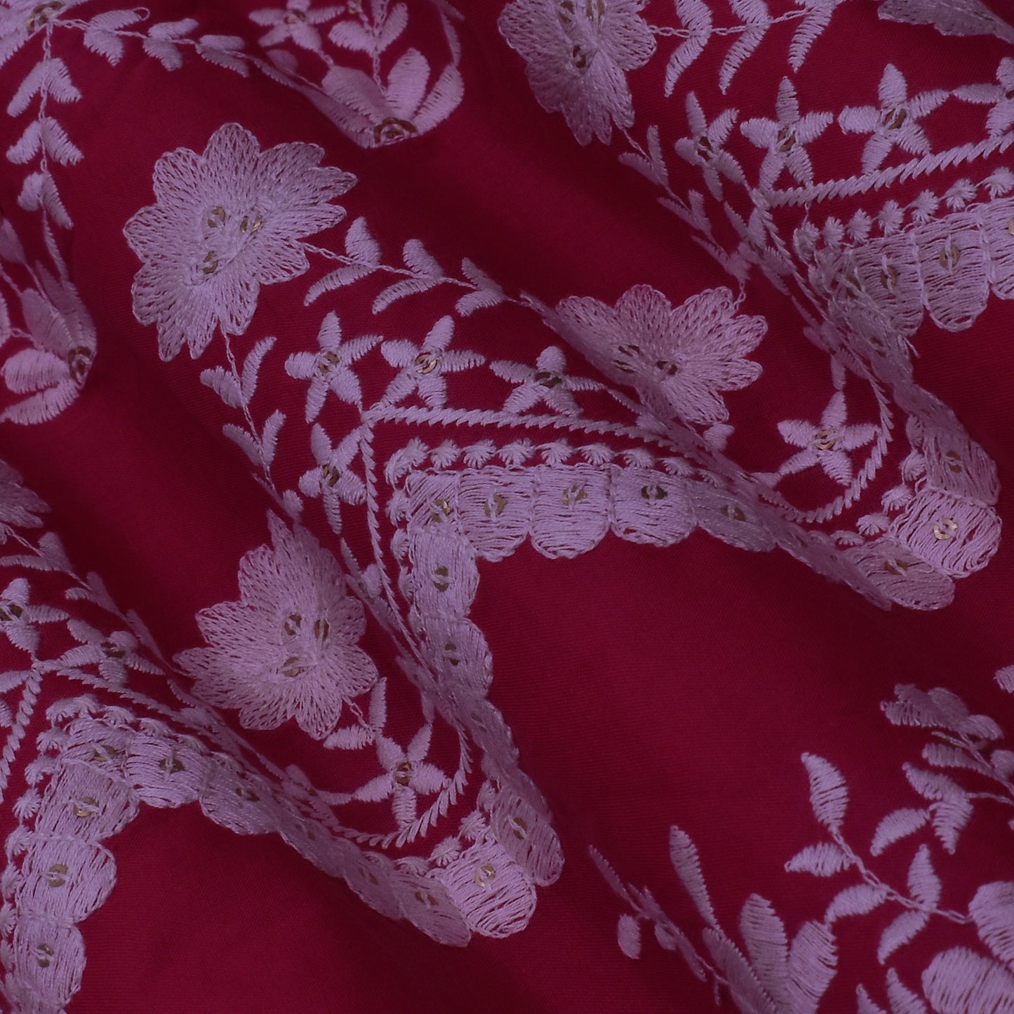 Colored Color Cotton Embroidery Fabric