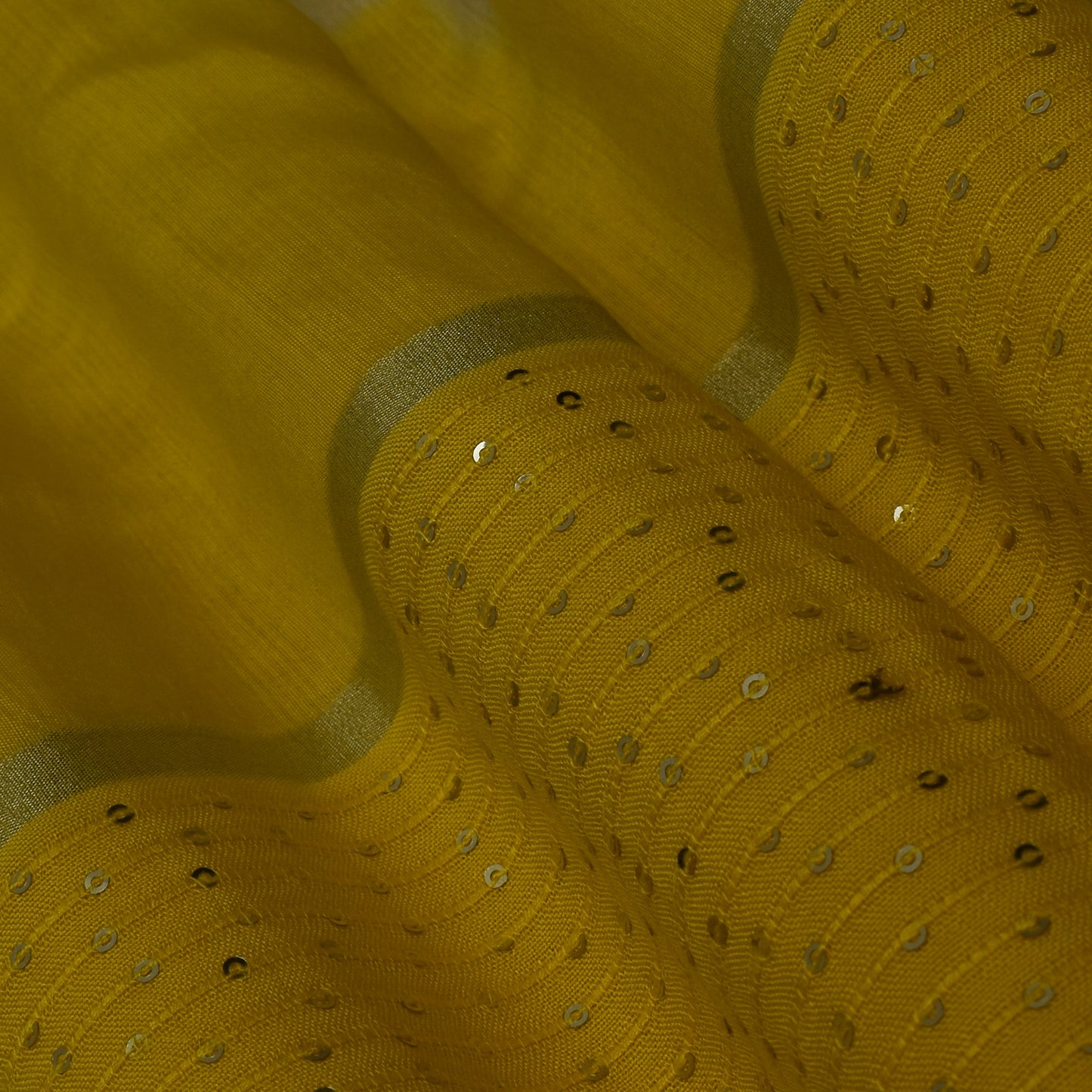 Multi Color Chanderi Tie & Die Border Embroidery Fabric