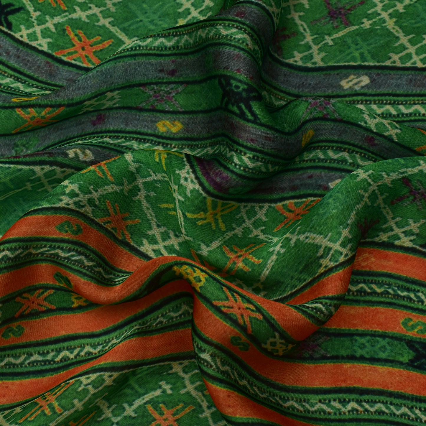 Multi Color Modal Satin Print Fabric