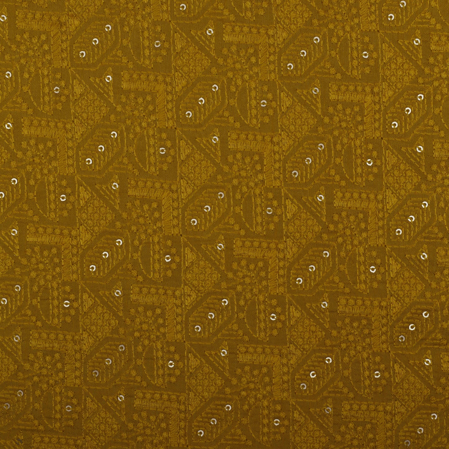 Yellow Color Nokia Silk Embroidery Fabric