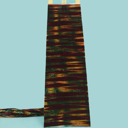 Multicolor Pure Silk Velvet Print Fabric