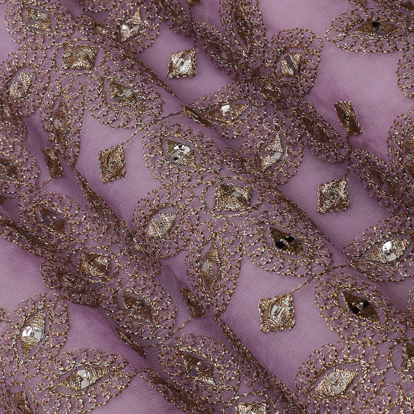 Lavender Color Georgette Embroidery Fabric