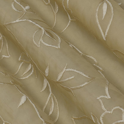 Cream Color Organza Embroidery Fabric