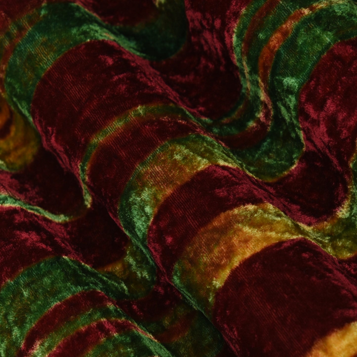 Multicolor Pure Silk Velvet Print Fabric