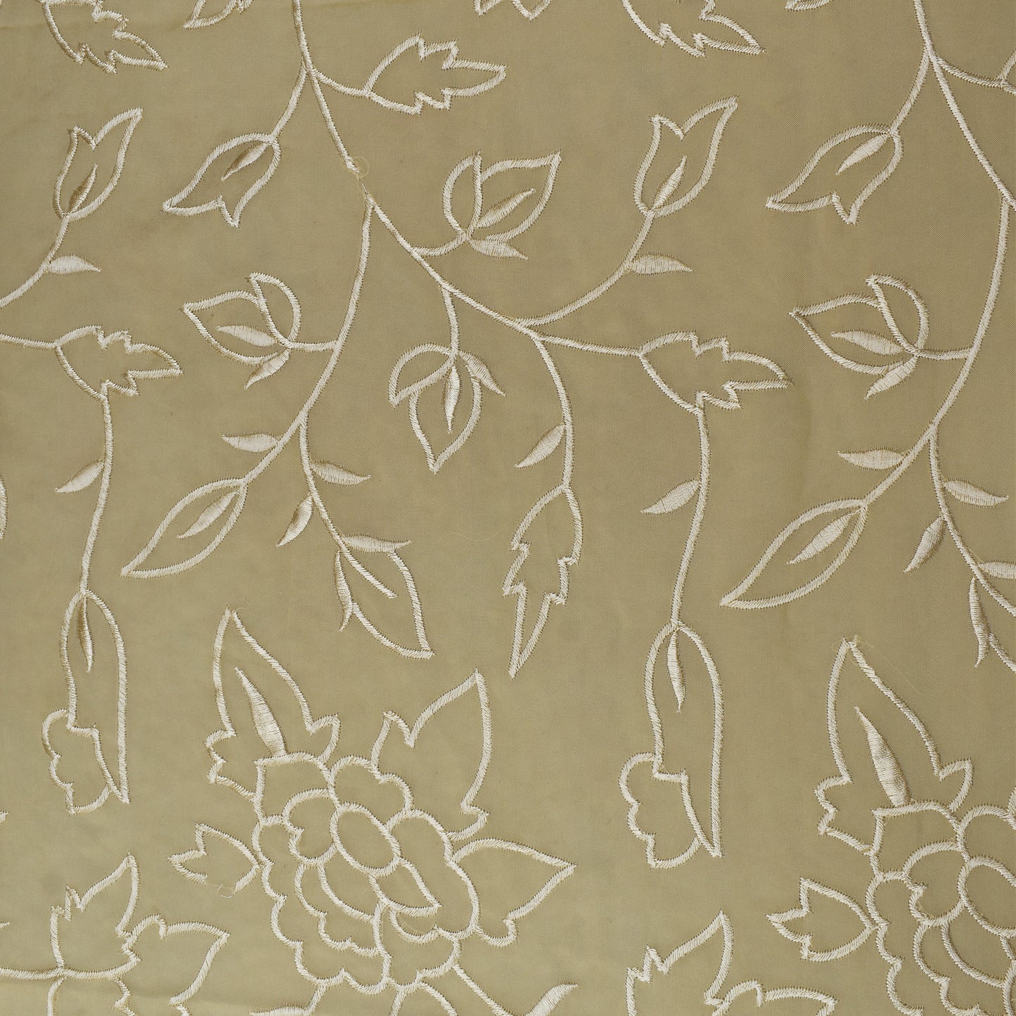 Cream Color Organza Embroidery Fabric