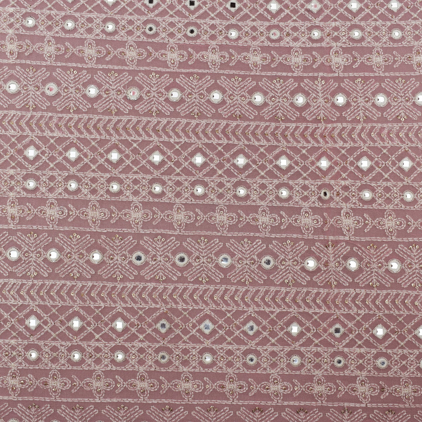 Pink Color Georgette Embroidery Fabric