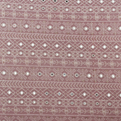 Pink Color Georgette Embroidery Fabric