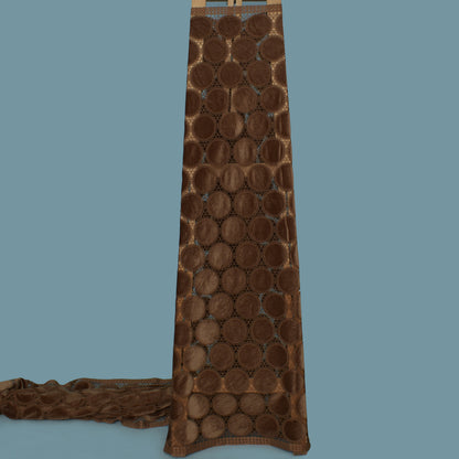 Brown Color Velvet Cut Work Fabric