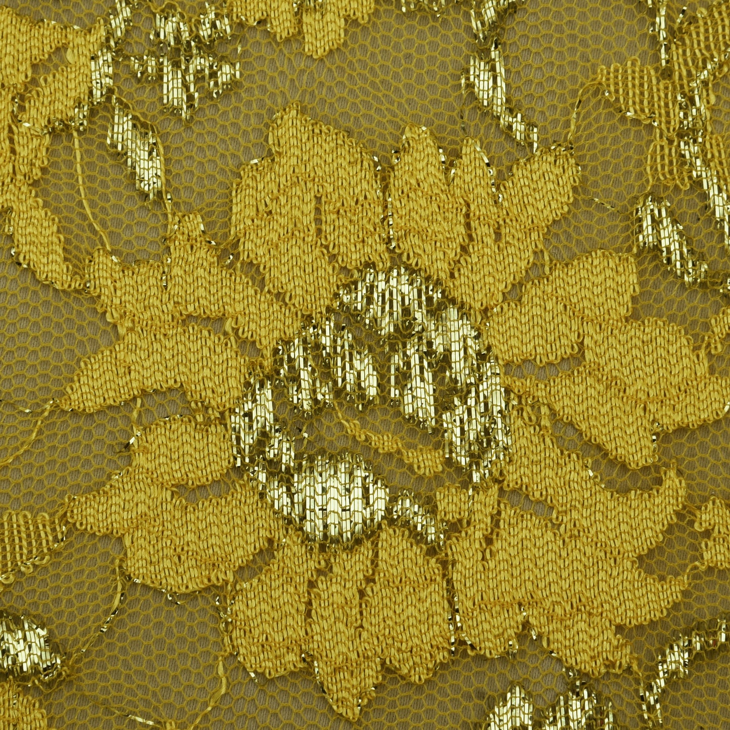 Yellow Color Chantilly Lace Fabric