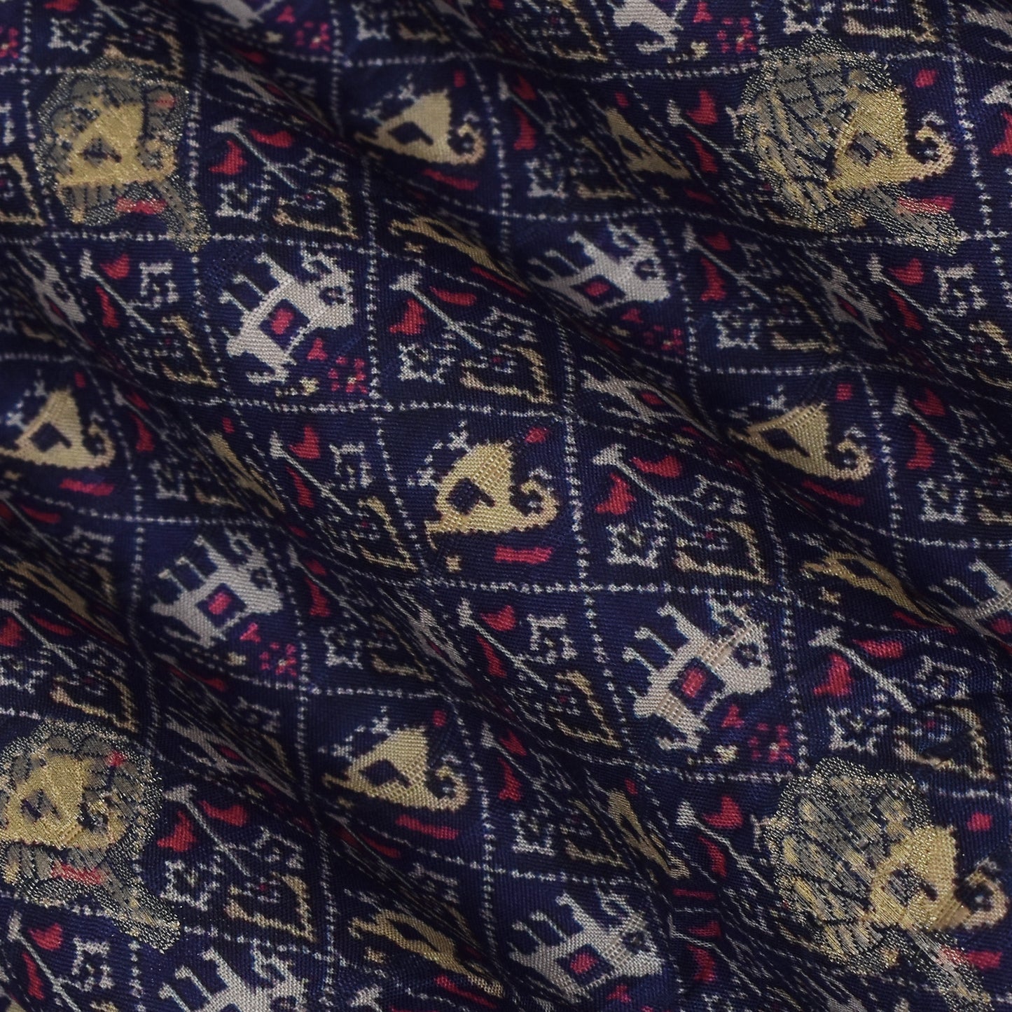 Multi Color Gicha Silk Hybrid Print Booti Fabric