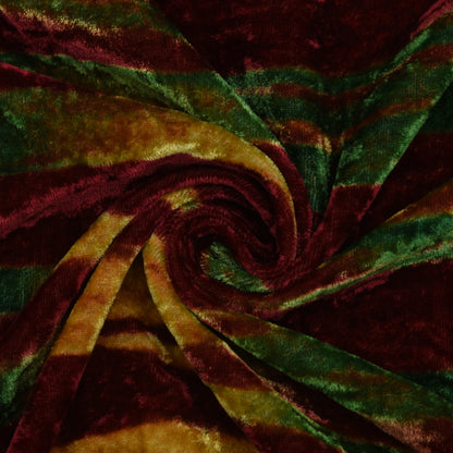 Multicolor Pure Silk Velvet Print Fabric