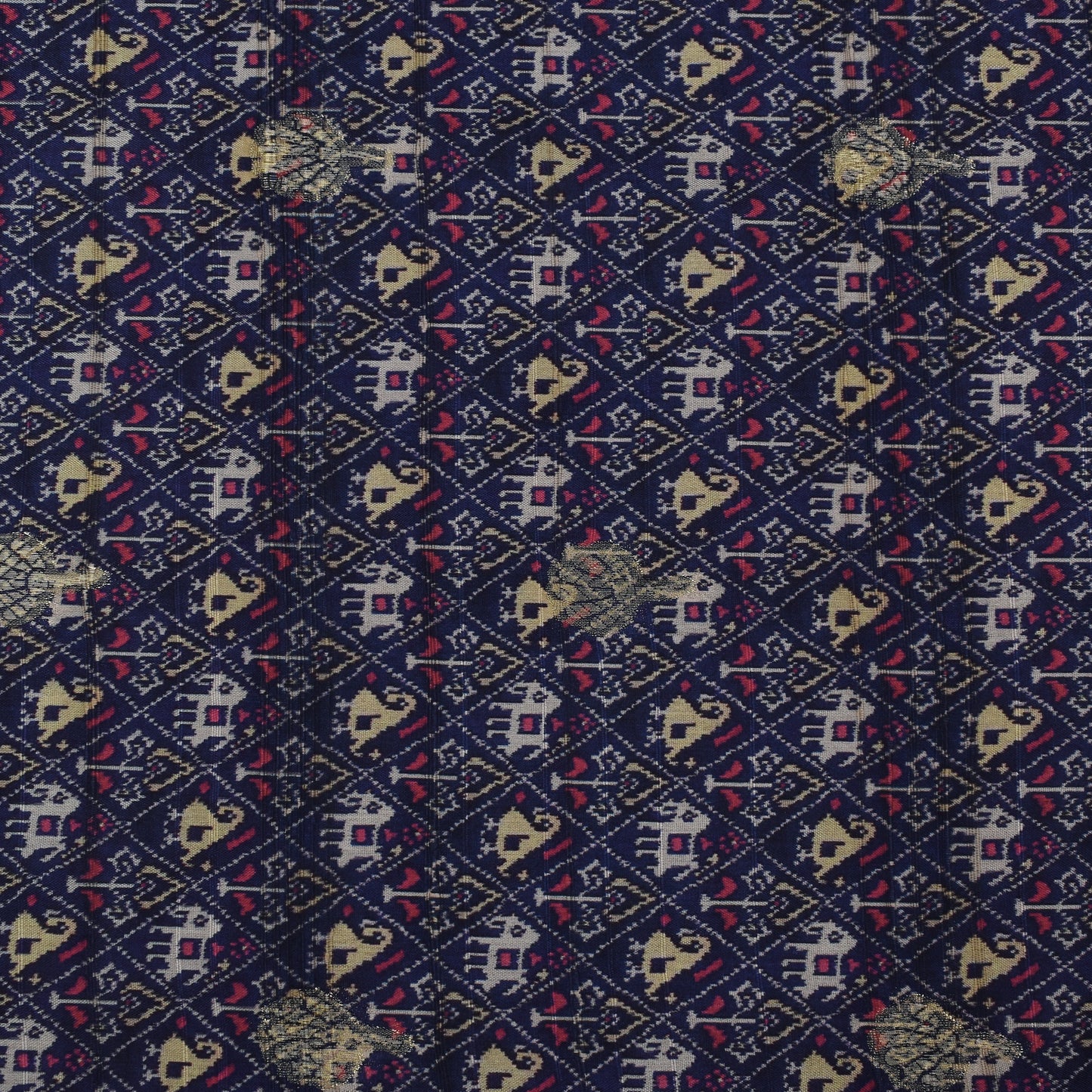 Multi Color Gicha Silk Hybrid Print Booti Fabric