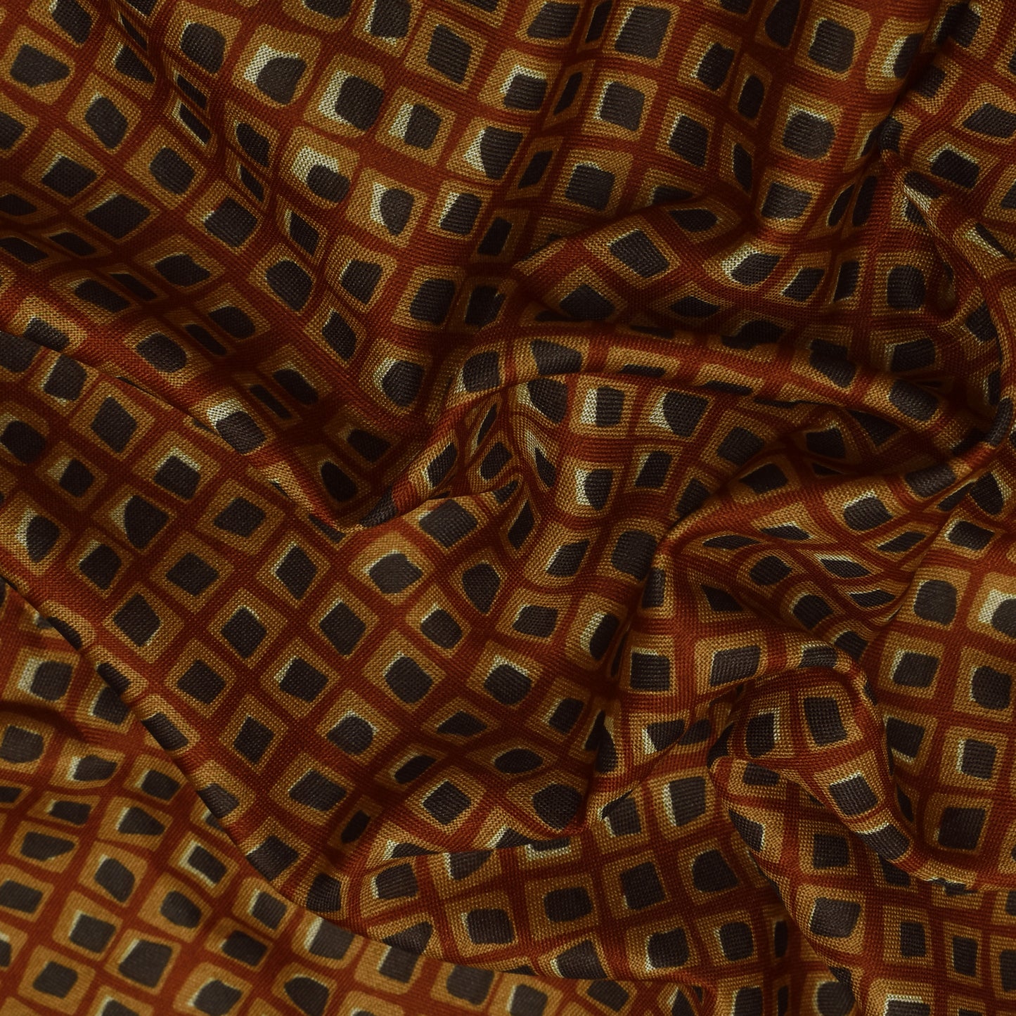 Multi Color Slub Tussar Print Fabric