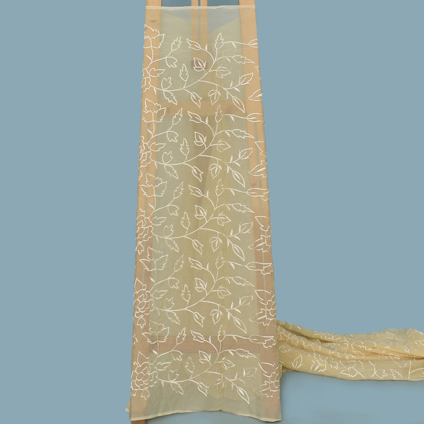 Cream Color Organza Embroidery Fabric