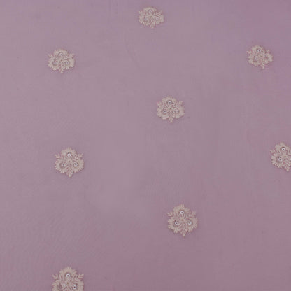 Pink Color Georgette Booti Fabric