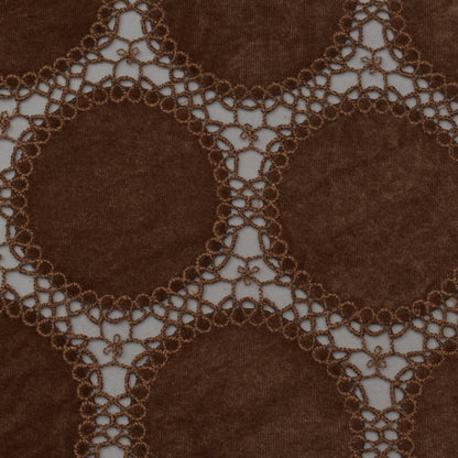 Brown Color Velvet Cut Work Fabric