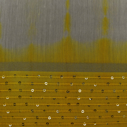 Multi Color Chanderi Tie & Die Border Embroidery Fabric