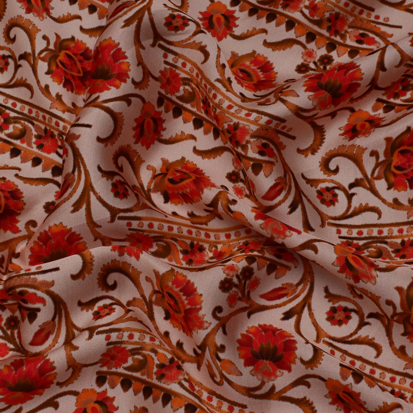Multi Color Modal Satin Print Fabric