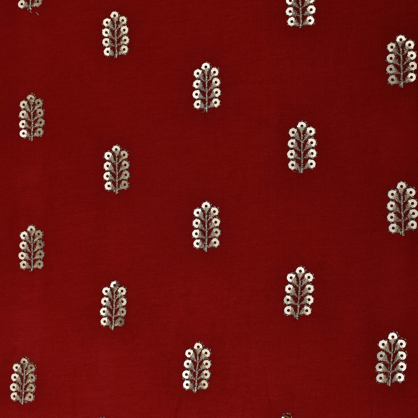 Red Color Upada Embroidery Fabric