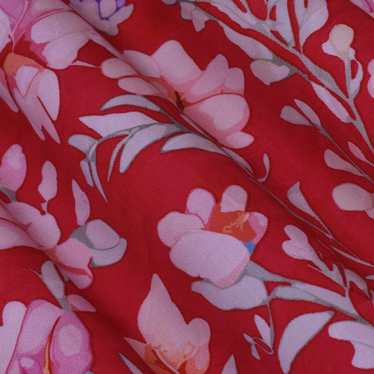 Multi Color Modal Satin Print Fabric