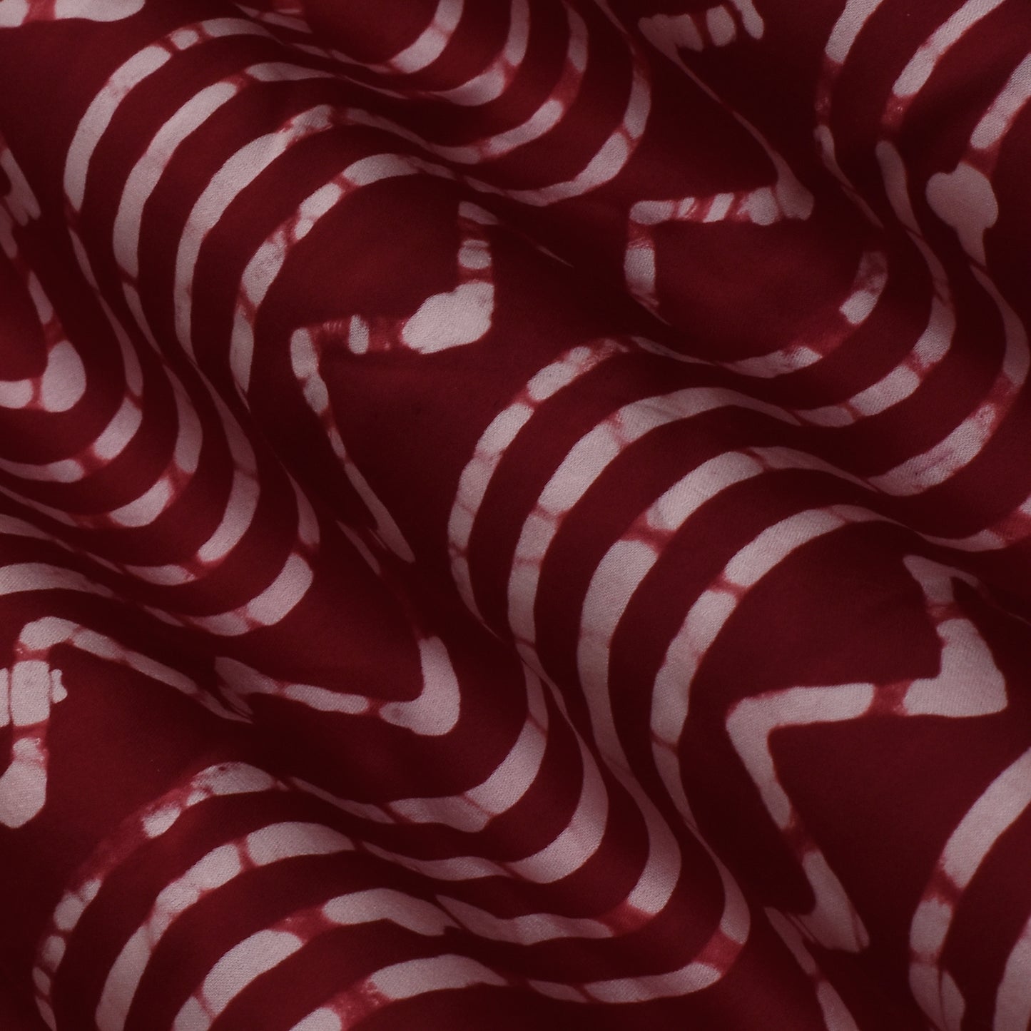 Maroon Color Modal Satin Print Fabric