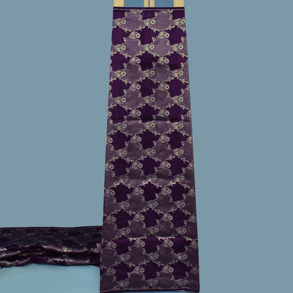 Purple Color Katan Meena Brocade Fabric