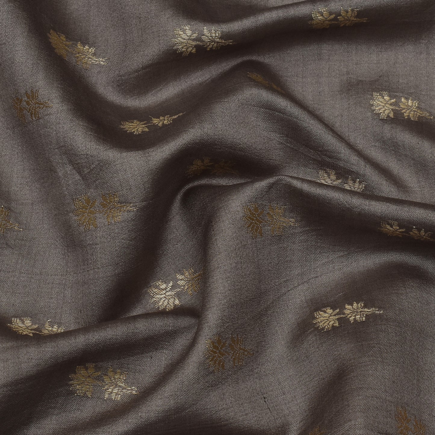 Grey Color Munga Brocade Fabric