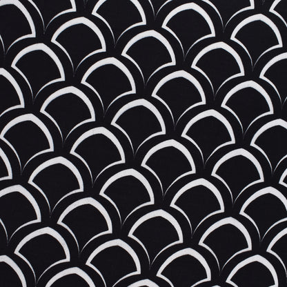 Black Color Modal Satin Print Fabric