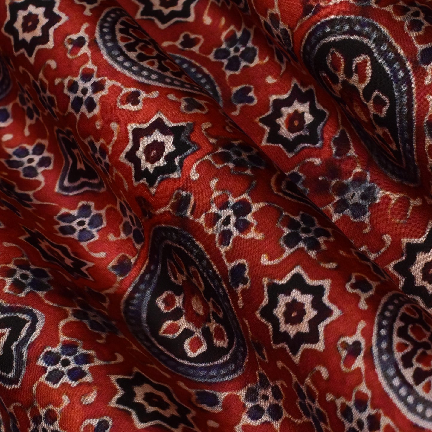 Multi Color Satin Silk Hydra Print Fabric