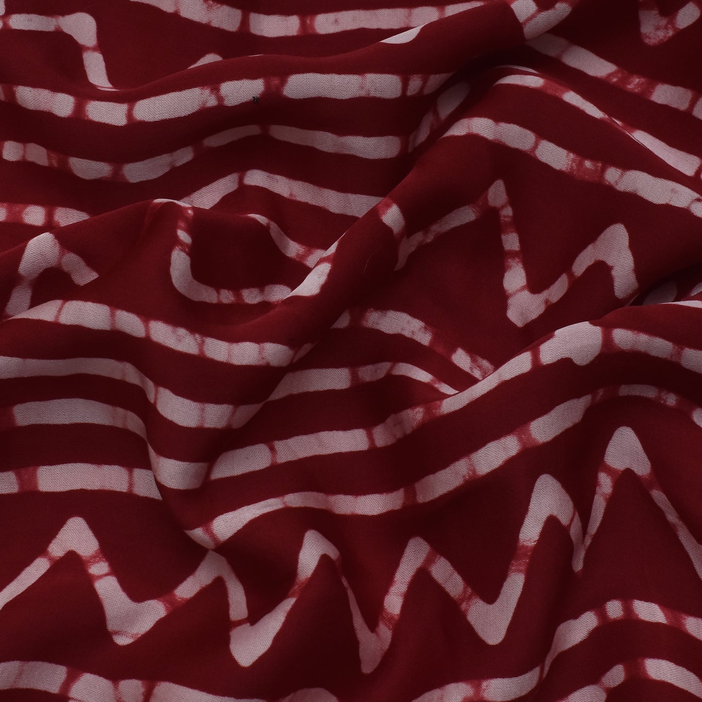 Maroon Color Modal Satin Print Fabric