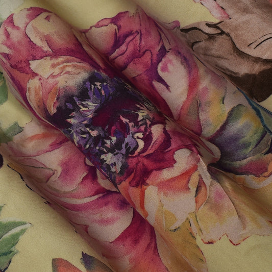 Multi Color Crepe Print Fabric