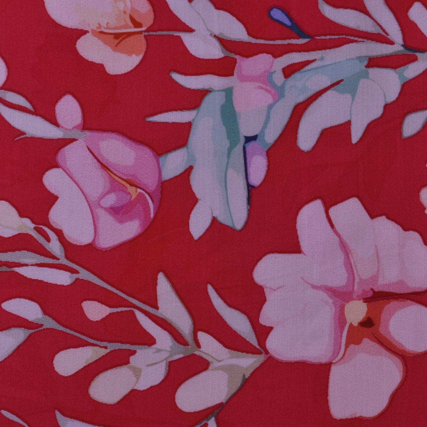 Multi Color Modal Satin Print Fabric